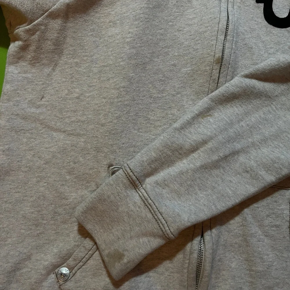 True Religion World Tour Buddha Zip Up Hoodie Gray Mens Medium Sweatshirt